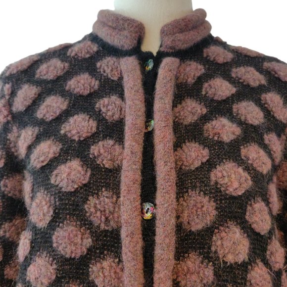Nella Marchini Womens Vintage Mohair Blend Button Up Pockets Cardigan 40 US 6-8? - Picture 4 of 8